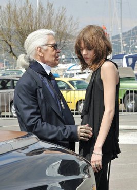 Karl Lagerfeld and Freja Beha Erichssen