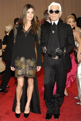 Met Gala 2010 - Elisa Sednaoui &amp; Karl Lagerfeld