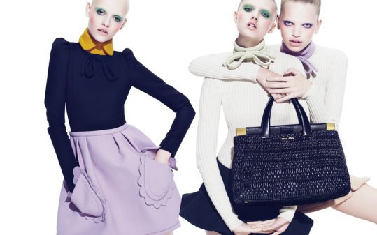 Miu Miu F/W 2010:Ginta Lapina, Lindsey Wixson &amp; Daphne Groeneveld