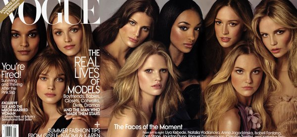 VOGUE MAY 2009 - Liya Kebede,Anna Marie Jagodzinska,Natalia Vodianova, Isabeli Fontana,Lara Stone,Jourdan Dunn,Raquel Zimmerman,Caroline Trentini,Natasha Poly