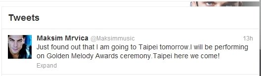 The Official Maksim Twitter Tweets - Taipei here we come!