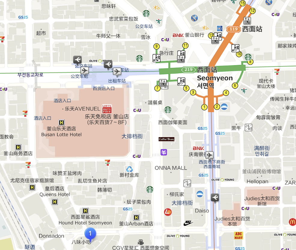 釜山西面住宿｜♥西面登巴斯塔中央飯店Seomyeon Den