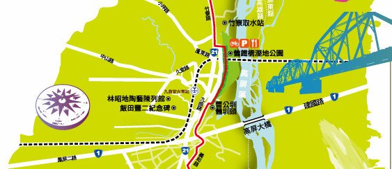 高屏溪自行車道舊鐵橋路線節錄