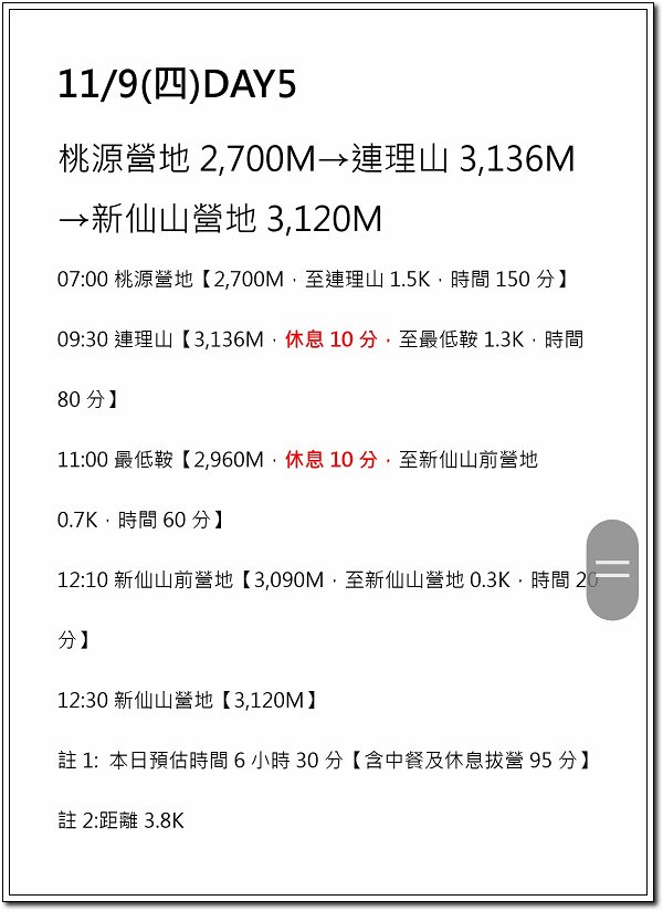 新康橫斷7天6夜挑戰行Day5(上)桃源營地至新仙山營地篇