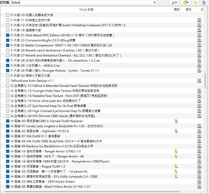 異塵餘生4廢土后宮 V2.0 穩定整合版mod不衝突測試紀錄