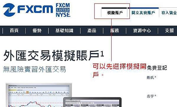 FXCM模擬開戶