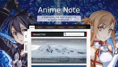 anime-note-blogger-template