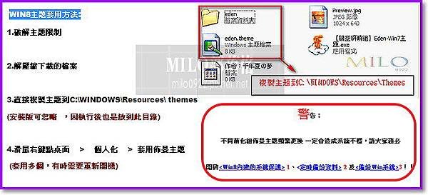 WIN8主題套用方法 milo0922.pixnet