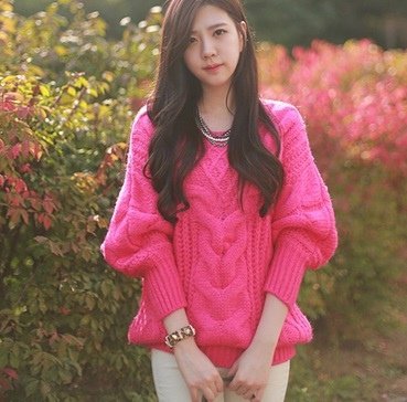 2014秋装新款韩版女装毛衣女宽松麻花套头打底衫蝙蝠袖针织衫外套