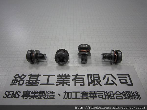 套華司螺絲SEMS SCREWS岡山頭螺絲套附二片墊圈組合M6X12 FILLISTER SCREWS WITH SPRING+FLAT WASHERS ASSEMBLED