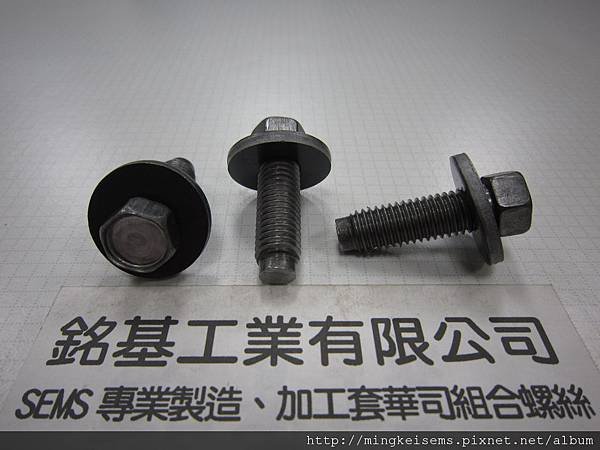 套華司螺絲SEMS SCREWS 六角螺絲套附平華司組合M10X33 HEX HEAD SCREWS &amp;FLAT WASHER ASSEMBLED