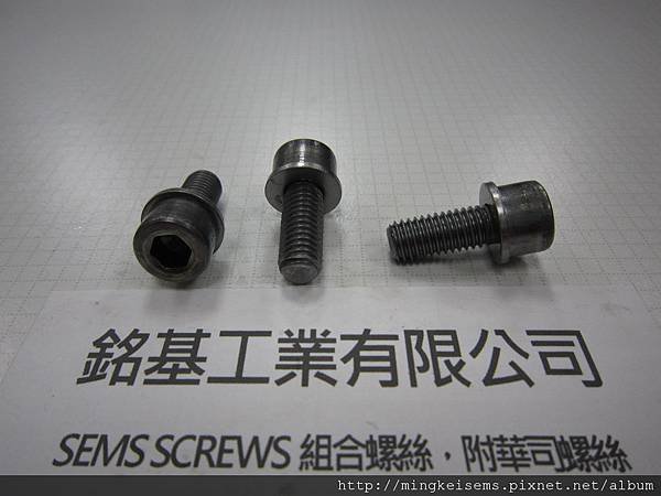 附華司螺絲SEMS SCREWS 內六角螺絲套附平華司(墊圈)組合 M8X20 HEX SOCKET CAP SCREWS &amp; FLAT WASHER ASSEMBLED