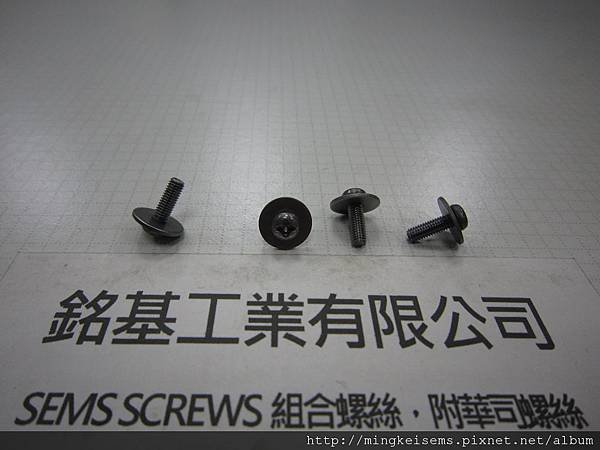 組合螺絲 SEMS SCREWS 厚頭十字螺絲套附平華司墊圈)組合M3X9.5 PAN HEAD SCREWS &amp; FLAT WASHER ASSEMBLED