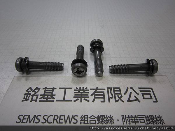 附華司螺絲SEMS SCREWS 圓頭半牙螺絲套附彈簧華司組合M6X28 PAN HEAD SCREWS WITH SPRING WASHERS ASSEMBLED