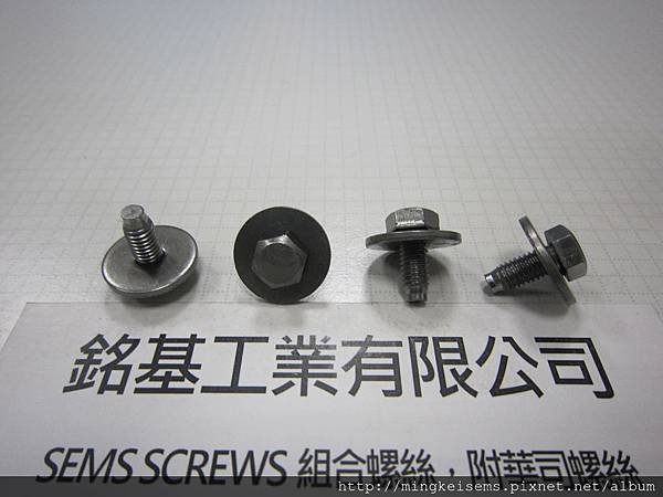 SEMS SCREWS 套華司螺絲 六角頭螺絲套平華司組合 M5X12 HEX HEAD SCREWS WITH FLAT WASHERS ASSEMBLIES