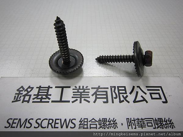 套華司螺絲 SEMS SCREWS 六角自攻牙螺絲套附盤型三角齒華司組合M5X30 HEX HEAD SELF TAPPING SEMS SCREWS WITH TOOTHED LOCK WASHERS ASSEMBLY