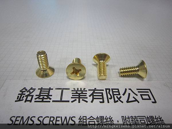 緊固件螺絲 FASTENER SCREWS  銅平頭螺絲 M1/4X16  BRASS FLAT HEAD SCREWS 