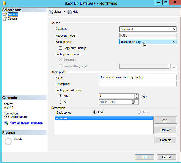 Northwind-log-backup