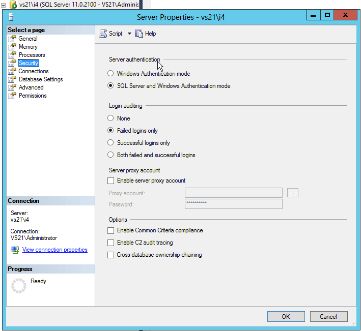 MSSQL-Security-mode