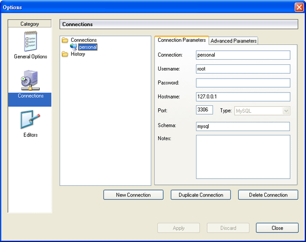 mysql query browser