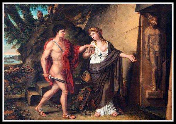 “Theseus and Ariadne at the Entrance of the Labyrinth” by Richard Westall.jpg