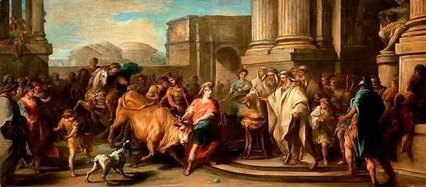 Theseus Taming the Bull of Marathon - Carle van Loo (1705-1765) - PD-art-100.jpg