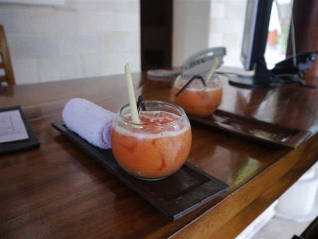 Grand Hyatt Bali Club 房型的迎賓飲料