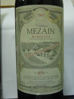 Dulong Chateau Mezain Bordeaux Rouge AOC 2003