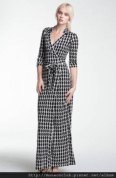 DVF maxi wrap dress～有夠美！！