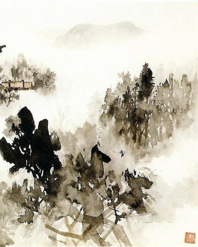 山居晨景
