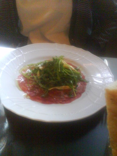 Beef Carpaccio with Preserved Artichokes and Arugula