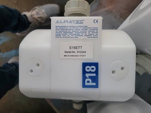 ALMATEC 耐酸幫浦,氣動泵,隔膜泵浦,口徑4分,型號E15ETT,diaphragm pump