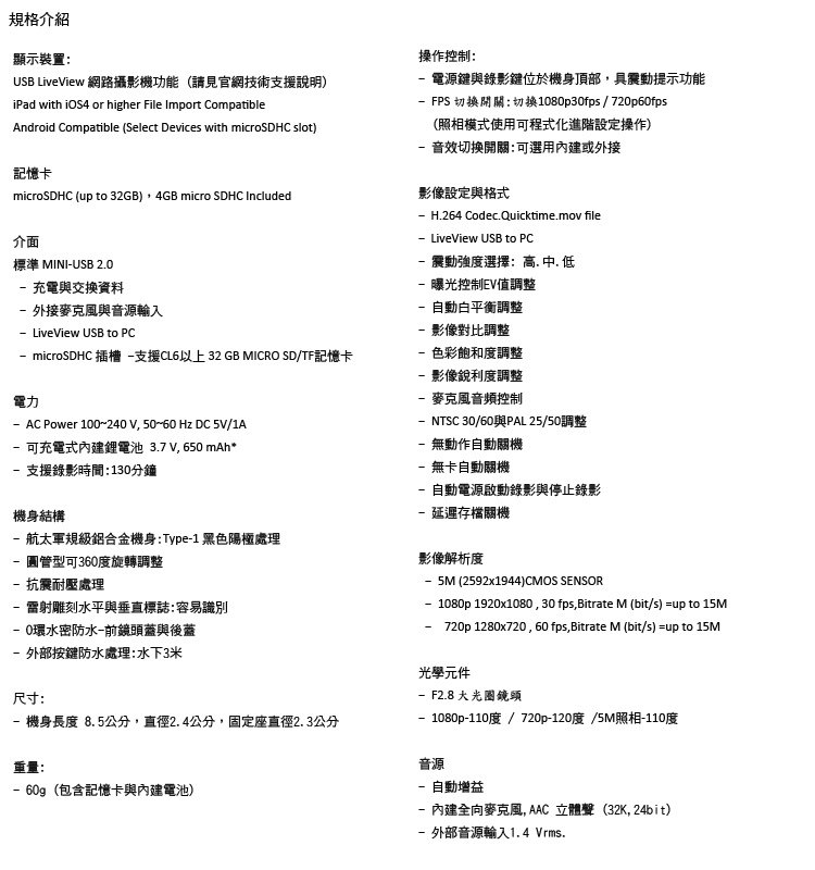 minie規格