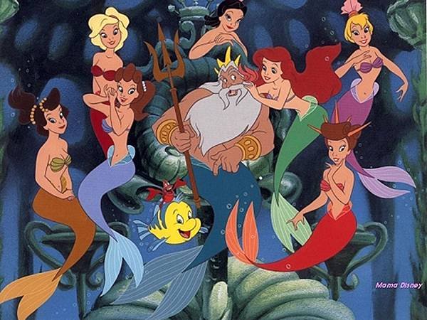 King-Triton-With-Daughters-1024x768-Wallpaper-ToonsWallpapers.com-