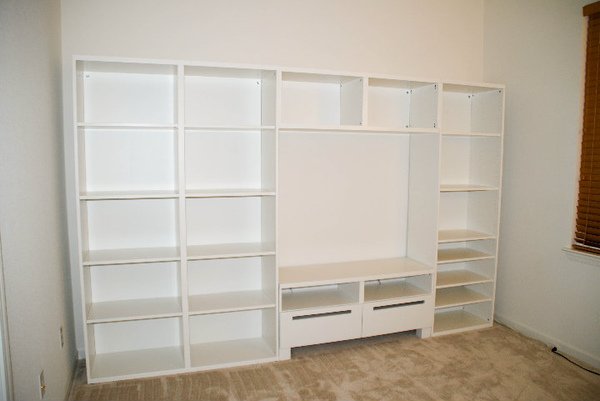bookshelves in the study room
