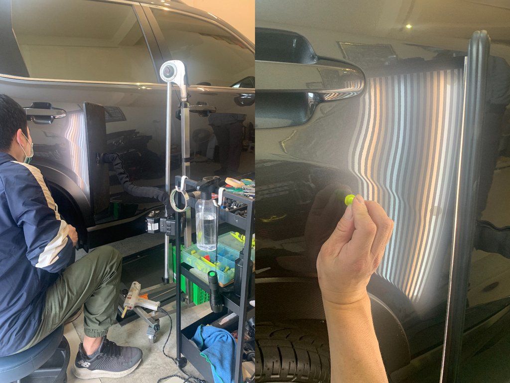【汽車板金凹痕修復】吉米汽車凹痕修復中心(桃園青埔店)，車體鈑金凹痕處理／PDR微鈑金，價格效率堪稱完美！