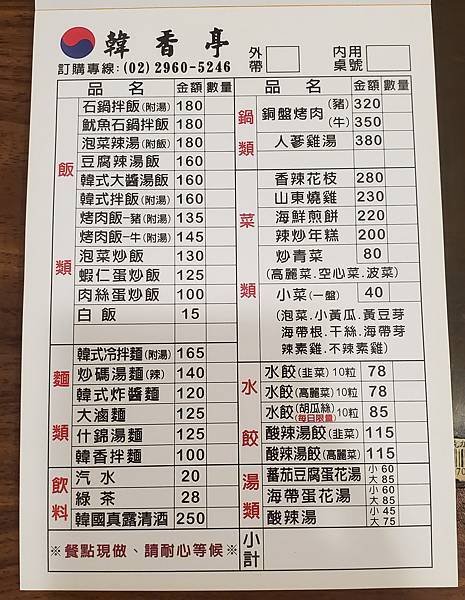 【板橋韓式料理】巷內家庭式台味的韓式美食銅盤烤肉「韓香亭」