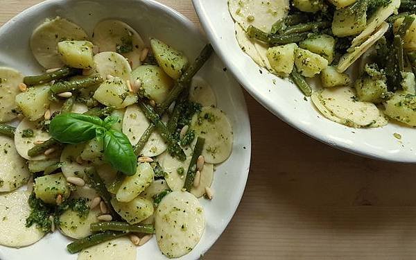 corzetti with pesto genovese, potatoes and green beans.jpg