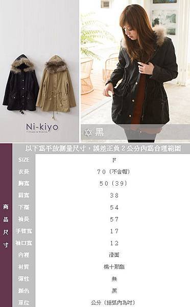 里琪 Ni-kiyo【A75029C】秋蔚~帽沿真兔毛料 連帽長袖外套-特 (黑) 現-vert.jpg