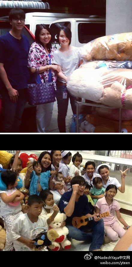 Nadech2012-07-29和媽媽到兒童醫院心內科看望孩子們