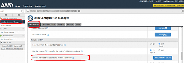 CPanel 若何重建Exim PTR 保留DNS Cach