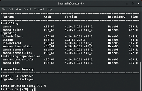 CentOS 8 安裝 samba server 及防火牆設