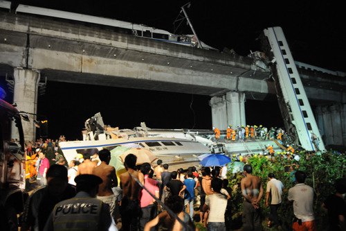 大陸動車和諧號追撞出軌