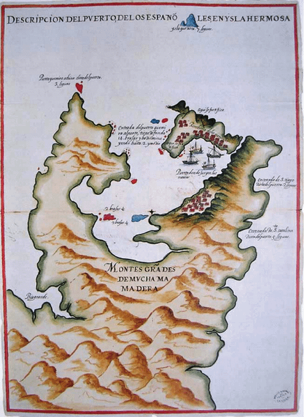 1626_Map_of_Keelung_and_Tamsui_Harbor,_Formosa-Taiwan_by_Spanish_西班牙人所繪福爾摩沙基隆港與淡水港