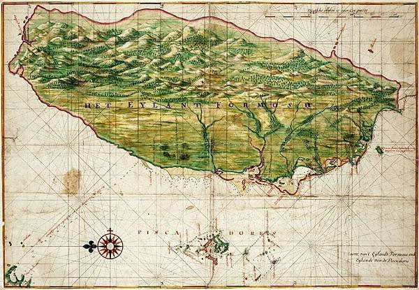 1640_Map_of_Formosa-Taiwan_by_Dutch_荷蘭人所繪福爾摩沙-臺灣