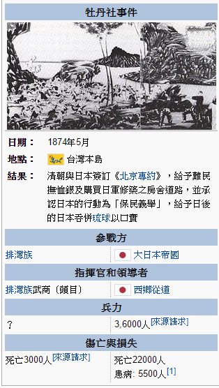 屏東的牡丹社事件改變了東亞世界整體情勢與臺灣以及臺灣原住民的