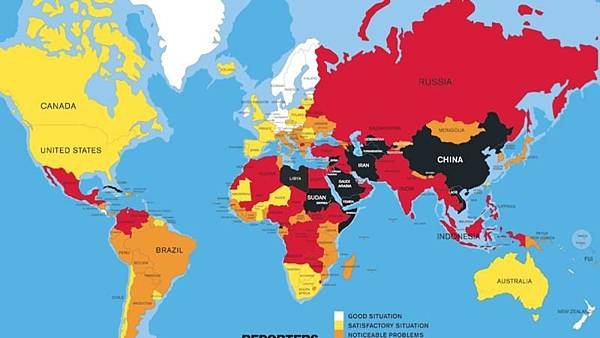 2024年的全球新聞自由指數-台灣排名第43名/在165個司