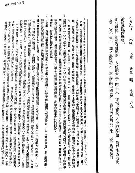 1922年汕頭颱風「八二風災」共死亡7萬多人，數十萬人流離失