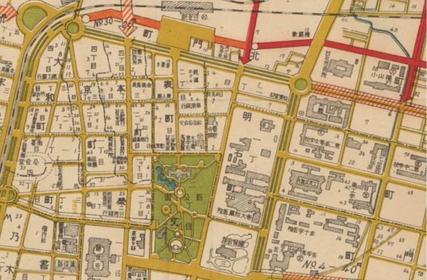 台北市地圖-台北舊城區+台北城的人文風貌/昭和七年（1932