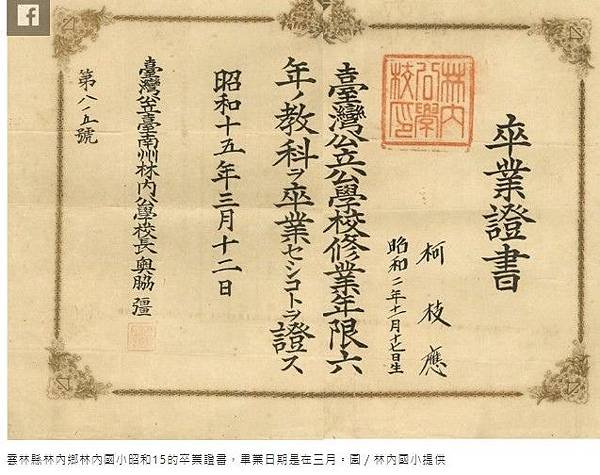 國小成績單 1學年有3學期/成績單（1926年）創校百年-民